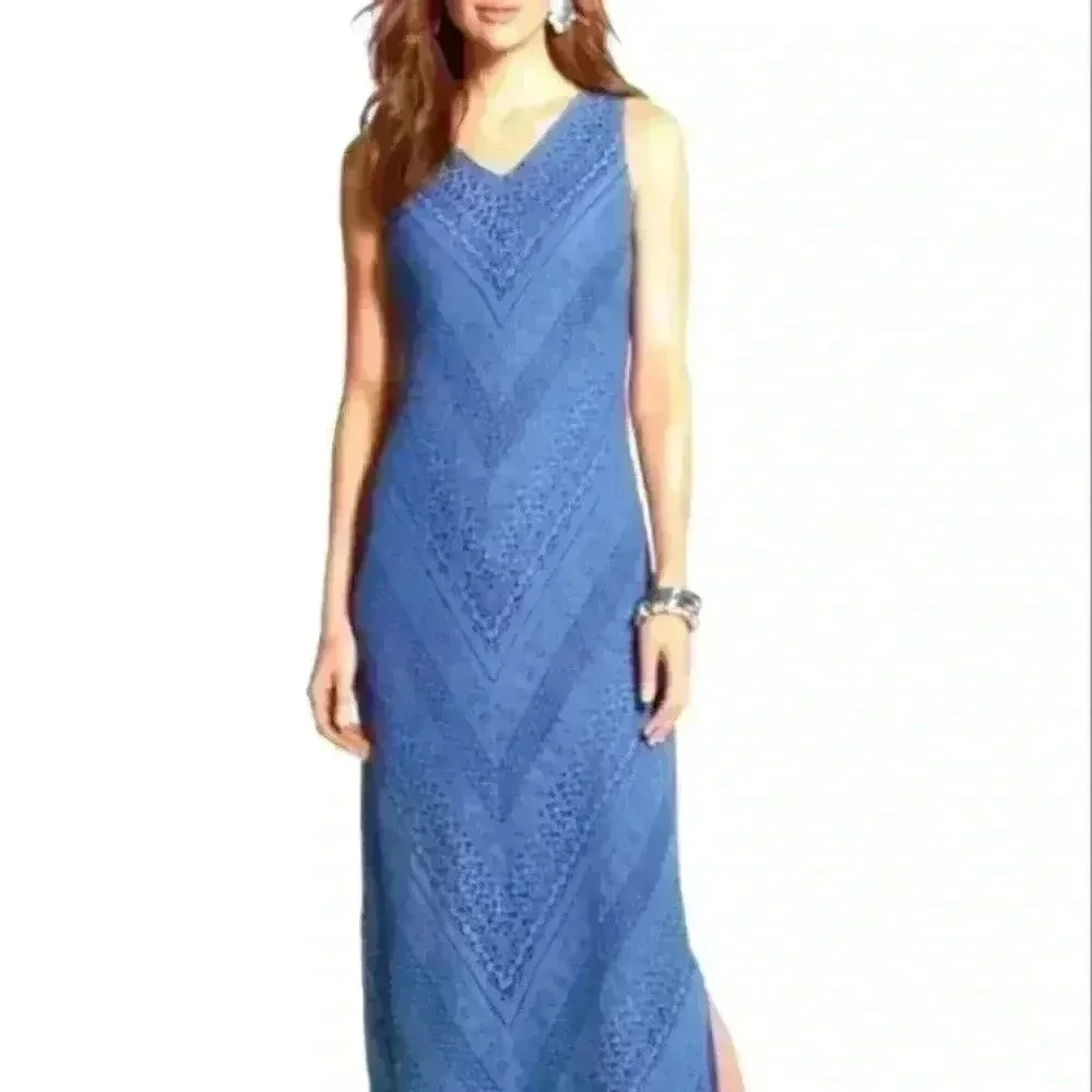 Chicos Womens Blue Lace Maggie Dress  S (0)